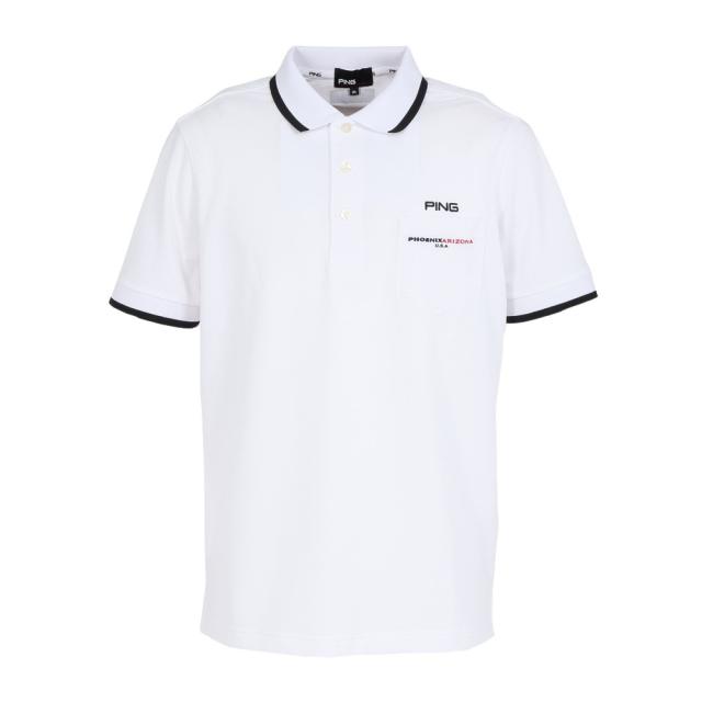 ピン(PING)ゴルフウェア スナップテックス半袖ラインポロシャツ 621-6160201-030(Men’s)
