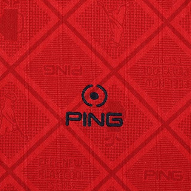 ピン(PING)ゴルフウェア バイアスチェックプリント EPIX 変形 ストレッチ サッカー半袖ポロシャツ 621-61604…_8