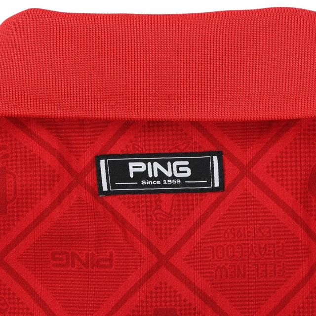 ピン(PING)ゴルフウェア バイアスチェックプリント EPIX 変形 ストレッチ サッカー半袖ポロシャツ 621-61604…_9