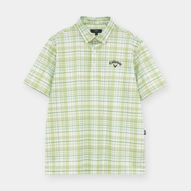 キャロウェイ(CALLAWAY)ゴルフウェア かざあなメッシュチェック総柄半袖シャツ C26134126-1130(Men’s)_4