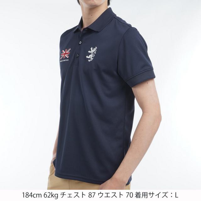アドミラル ゴルフ(Admiral GOLF)ゴルフウェア 吸水速乾 フラッグ 半袖ポロシャツ ADMA614-NVY(Men…_2
