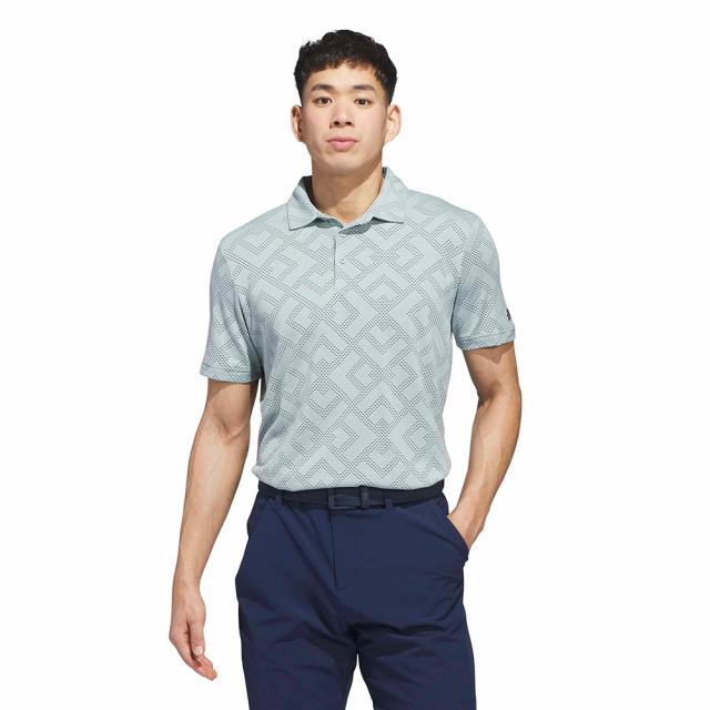 【ポイント5％！5/3 21:00〜22:59限定】アディダス(adidas)ゴルフウェア クライマクール ジャガード 半袖シャツ VX617-KB1393 KGRN(Men’s)