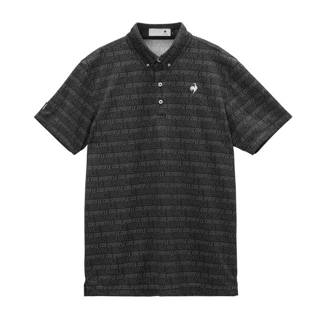 【ポイント5％！5/3 21:00〜22:59限定】ルコックスポルティフ(lecoqsportif)ゴルフウェア ロゴボーダー柄半袖シャツ LG6SHS03M BK00(Men’…