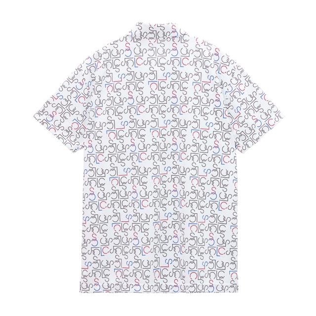 【ポイント5％！5/3 21:00〜22:59限定】ルコックスポルティフ(lecoqsportif)ゴルフウェア モノグラム柄半袖シャツ LG6SHS05M WH00(Men’s)_1