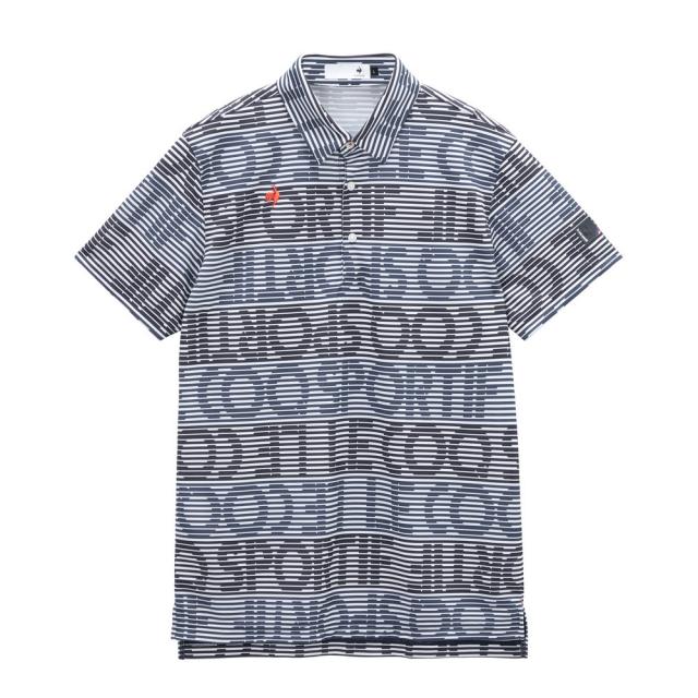 【ポイント5％！5/3 21:00〜22:59限定】ルコックスポルティフ(lecoqsportif)ゴルフウェア 吸汗速乾 グラフィックロゴ ボーダー柄 半袖ポロシャツ LG6S…