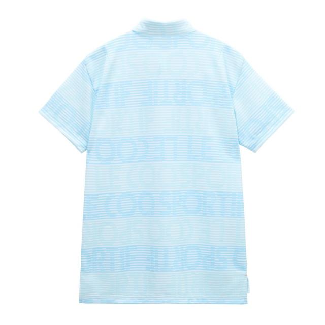 【ポイント5％！5/3 21:00〜22:59限定】ルコックスポルティフ(lecoqsportif)ゴルフウェア 吸汗速乾 グラフィックロゴ ボーダー柄 半袖ポロシャツ LG6S…_1