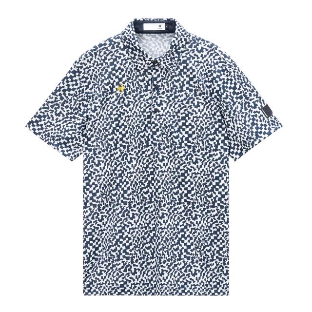 ルコックスポルティフ(lecoqsportif)ゴルフウェア 吸汗速乾 ミナモ柄半袖シャツ LG6SHS08M NV00(Me…