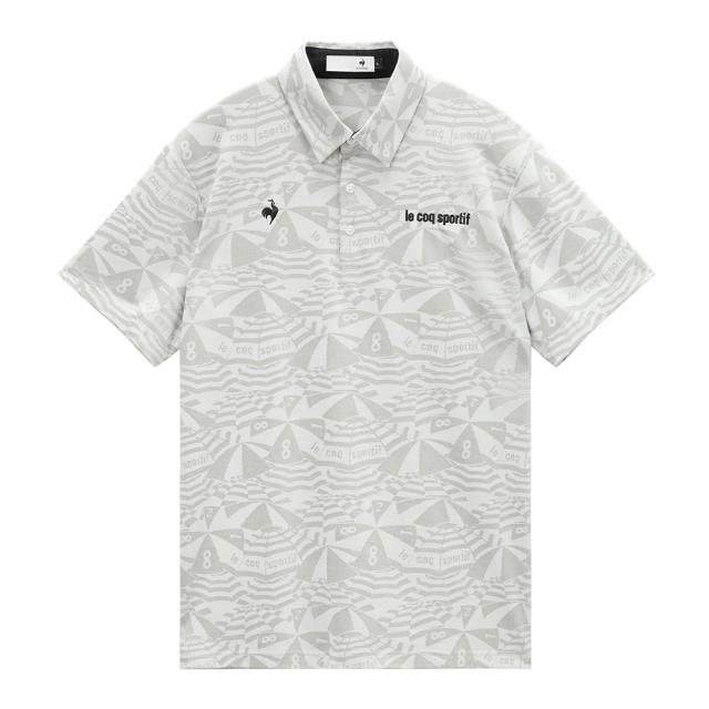 【ポイント5％！5/3 21:00〜22:59限定】ルコックスポルティフ(lecoqsportif)ゴルフウェア 吸汗速乾 マリンパラソルジャカード柄半袖シャツ LG6SHS09…