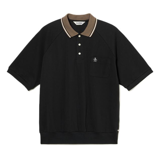 マンシング(MUNSING)ゴルフウェア 60’S ラインポロシャツ MU6SHS02M BK00(Men’s)