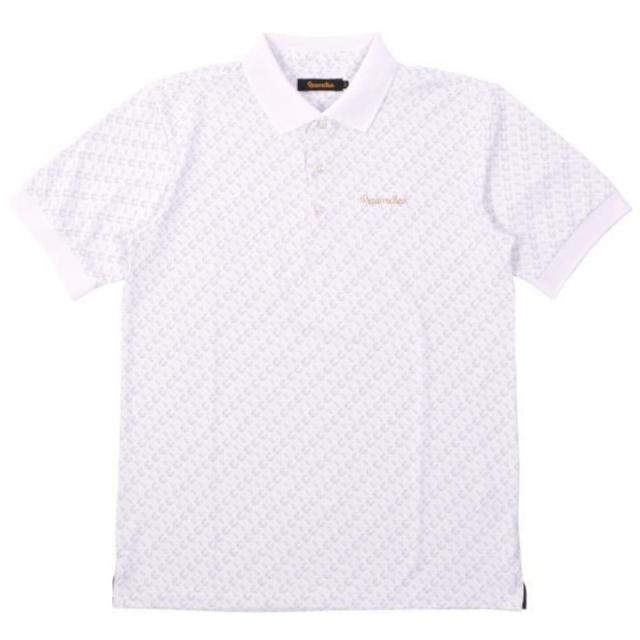レザレクション(Resurrection)ゴルフウェア 七宝パターン 半袖ポロシャツ BF12PS16-M WHT(Men’s)