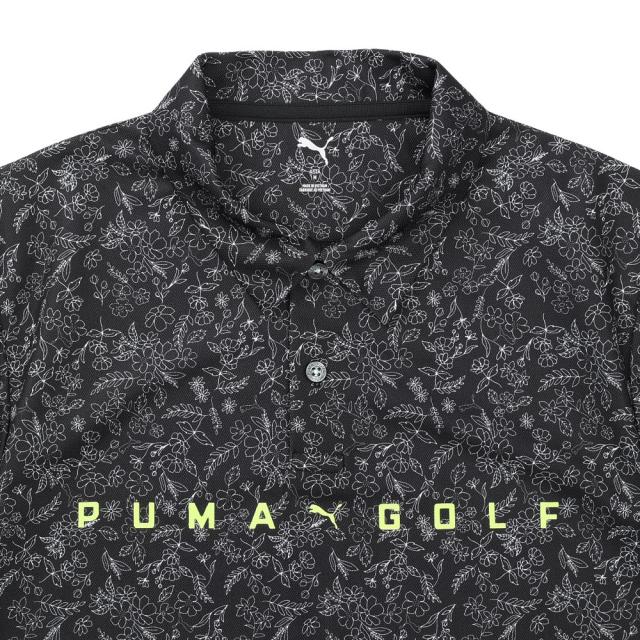 【ポイント5％！5/3 21:00〜22:59限定】プーマ(PUMA)ゴルフウェア ボタニカル柄 半袖ポロシャツ 637952-01(Men’s)_2