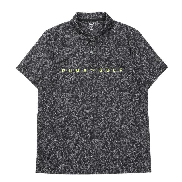 【ポイント5％！5/3 21:00〜22:59限定】プーマ(PUMA)ゴルフウェア ボタニカル柄 半袖ポロシャツ 637952-01(Men’s)