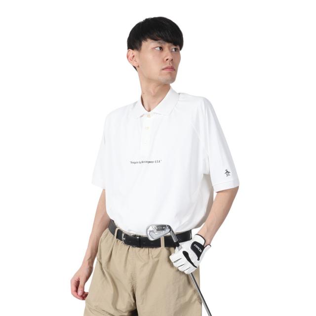 マンシング(MUNSING)ゴルフウェア PEN ラグランスリーブ グラフィック ポロシャツ MU5SHS10M WH00(M…