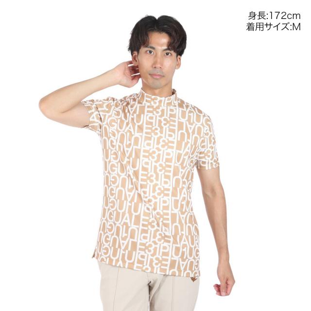 ウノ ピゥ ウノ ウグァーレ トレ(1PIU1UGUALE3)ゴルフウェア モックネック 半袖シャツ ビッグロゴ GRT081…_1