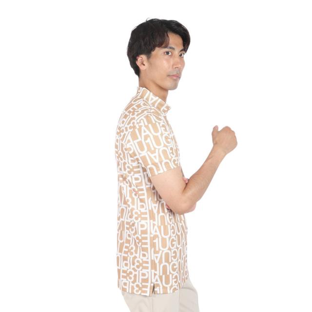 ウノ ピゥ ウノ ウグァーレ トレ(1PIU1UGUALE3)ゴルフウェア モックネック 半袖シャツ ビッグロゴ GRT081…_4