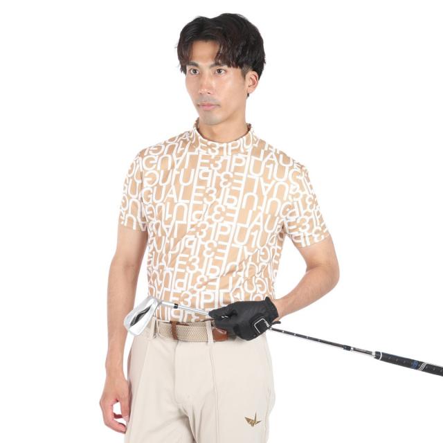 ウノ ピゥ ウノ ウグァーレ トレ(1PIU1UGUALE3)ゴルフウェア モックネック 半袖シャツ ビッグロゴ GRT081…