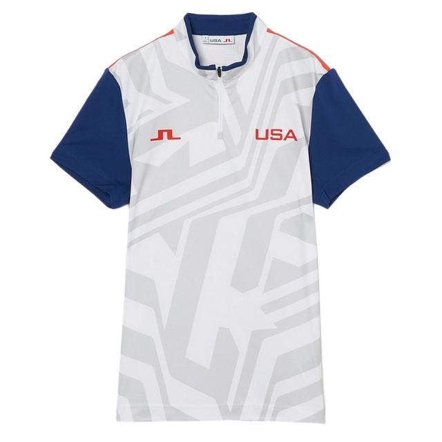 J.LINDEBERG(J.LINDEBERG)ゴルフウェア 半袖 Fabien ハーフジップ モックネック ポロシャツ US…