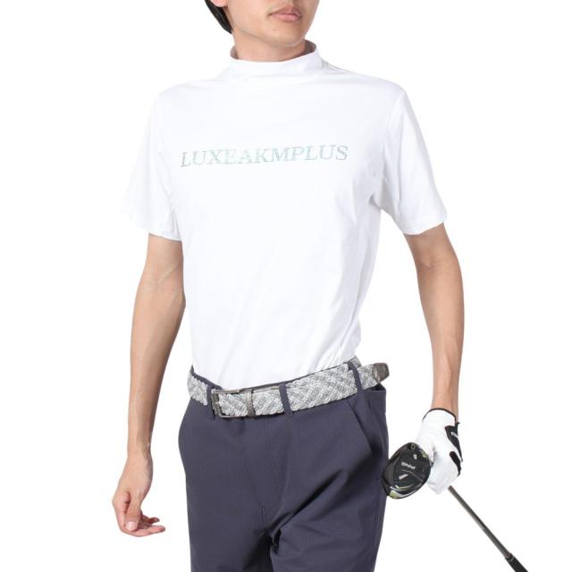【ポイント5％！2/23 21:00〜22:59限定】リュクスエイケイエムプラス(LUXEAKMPLUS)ゴルフウェア 半袖 RHINESTONE モックネックシャツ LAT-24…
