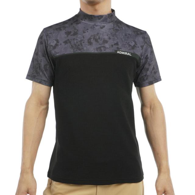 アドミラル ゴルフ(Admiral GOLF)ゴルフウェア 吸水速乾 冷感 カモフラプリント 半袖モックネックシャツ ADMA…