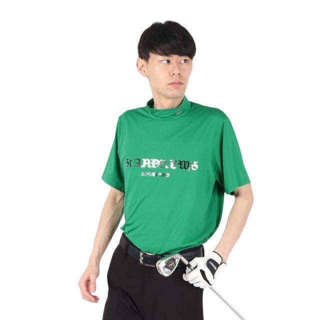 セントアンドリュース(ST.ANDREWS)モックネック ゴルフ カチオンポリエステルベア天半袖ハイネックシャツ 042-51…