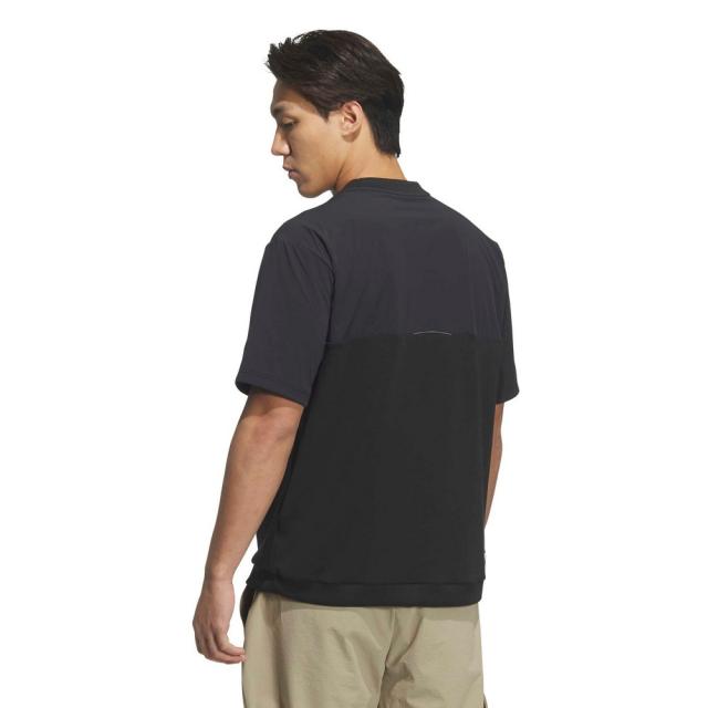 【ポイント5％！5/3 21:00〜22:59限定】アディダス(adidas)ゴルフ メンズ クルーネック ハイブリッド 半袖シャツ L2081-KD0934BLK(Men’s)_1