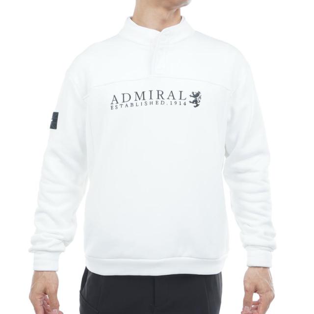 アドミラル ゴルフ(Admiral GOLF)ゴルフウェア 裏起毛 カルイシ ハーフドットボタン 長袖スウェット ADMA57…