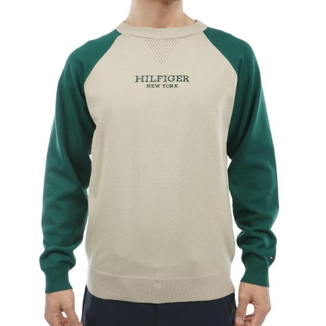 トミーヒルフィガーゴルフ(  GOLF)ゴルフウェア 長袖 フロントロゴ クルーネックセーター TH…