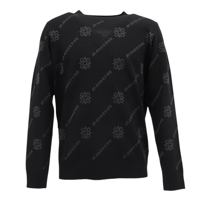 セントアンドリュース(ST.ANDREWS)ゴルフウェア 14Gロゴ ケルトジャガード 長袖 クルーネック プルオーバー 04…