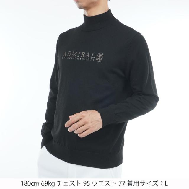 アドミラル ゴルフ(Admiral GOLF)ゴルフウェア 保温 ホカタッチ ハイネックセーター 長袖 ADMA588-BLK…_1