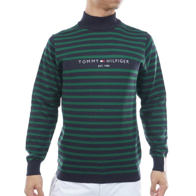 トミーヒルフィガーゴルフ(  GOLF)ゴルフウェア 保温 ボーダー 長袖 ハイネックニット THM…