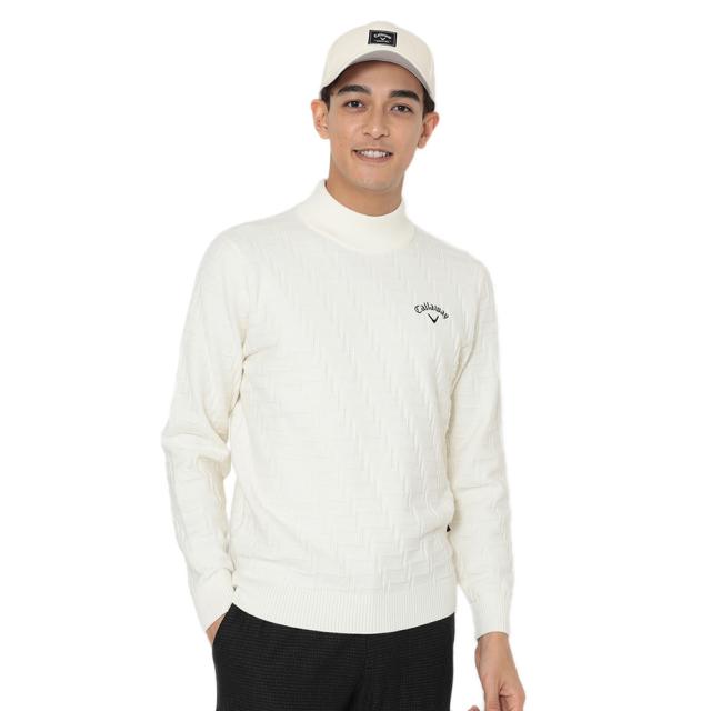 キャロウェイ(CALLAWAY)ゴルフウェア 長袖 リンクス編みハイネックニット C25218104-1031(Men’s)