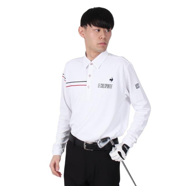 ルコックスポルティフ(lecoqsportif)ゴルフウェア 吸汗速乾 鹿の子 長袖シャツ LG5SLS00M WH00(Me…