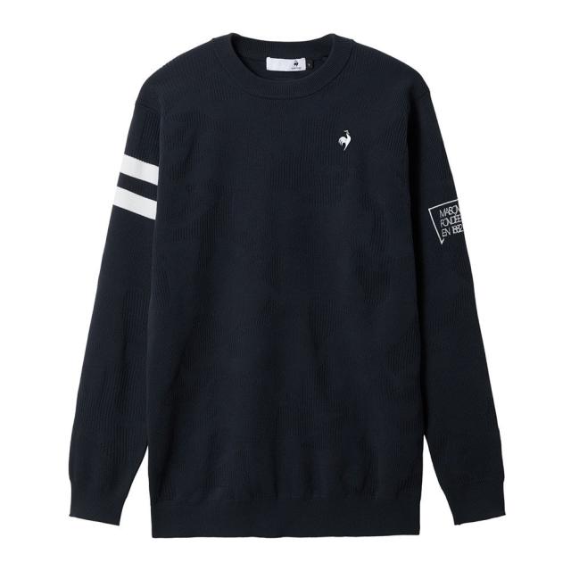 【ポイント5％！5/3 21:00〜22:59限定】ルコックスポルティフ(lecoqsportif)ゴルフウェア モザイク柄 ジャガード 長袖セーター LG5FST00M NV0…