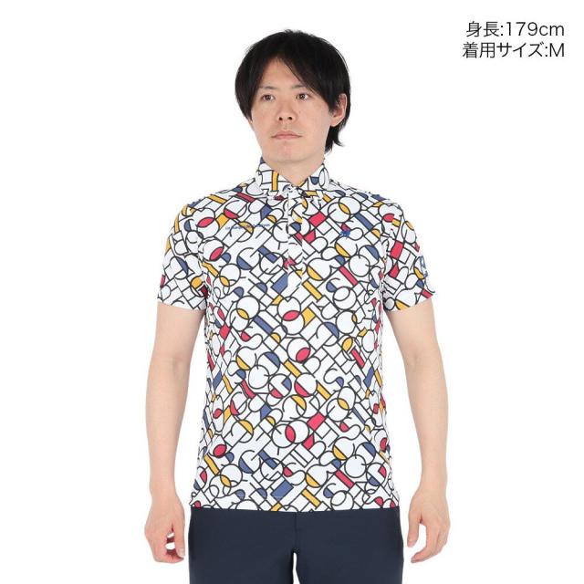 ルコックスポルティフ(lecoqsportif)ゴルフウェア 吸汗速乾 カラーブロックグラフィック 小柄半袖シャツ LG5SH…_1