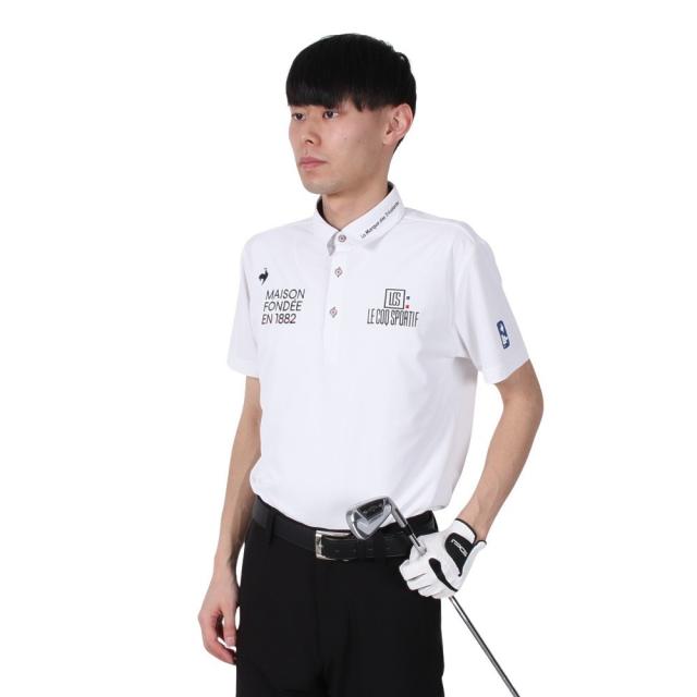 ルコックスポルティフ(lecoqsportif)ゴルフウェア 吸汗速乾 定番 無地半袖シャツ LG5SHS13M WH00(M…