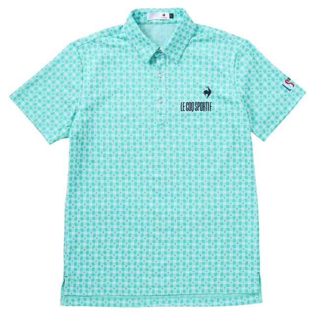 ルコックスポルティフ(lecoqsportif)ゴルフウェア 吸汗速乾 モノグラム柄ジャガード 半袖シャツ LG5SHS14M…
