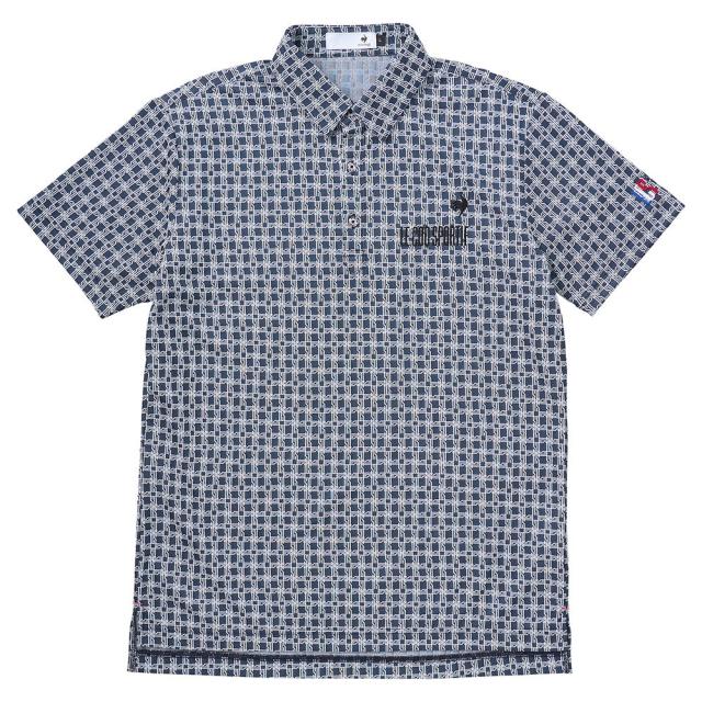 ルコックスポルティフ(lecoqsportif)ゴルフウェア 吸汗速乾 モノグラム柄ジャガード 半袖シャツ LG5SHS14M…