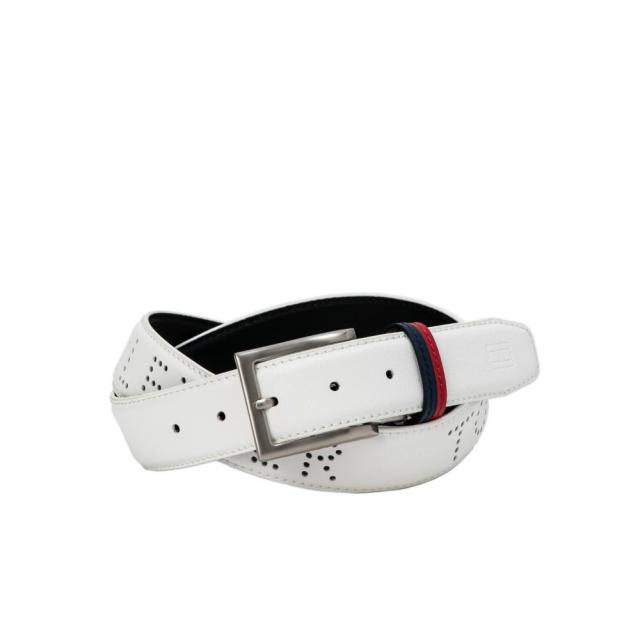 トミーヒルフィガーゴルフ(  GOLF)ゴルフ ベルト ロゴパンチング THMB5SV4-WHT(M…