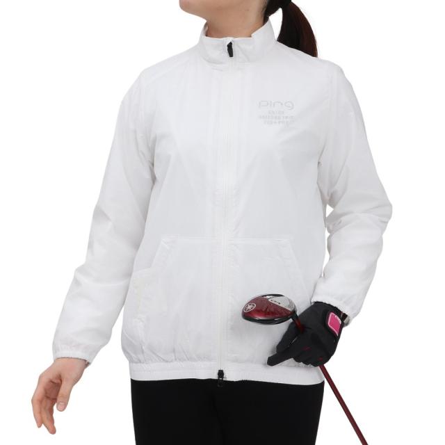 ピン(PING)ゴルフウェア アウター 撥水 速乾 ストレッチ ナイロンコーティング フルジップブルゾン 622-512020…