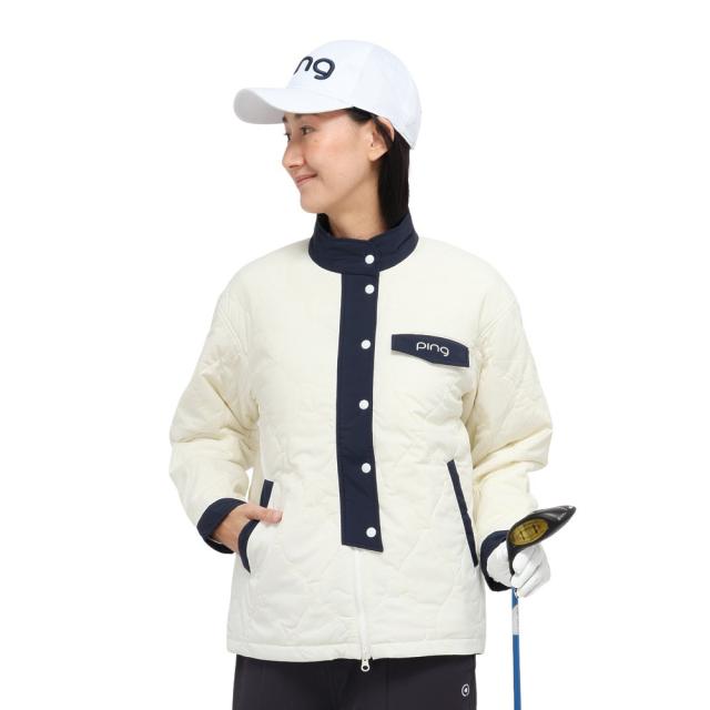 ピン(PING)ゴルフウェア アウター 撥水 ストレッチタフタ キルティング ブルゾンジャケット 622-5220001-03…