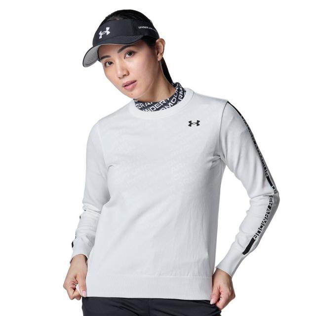 アンダーアーマー(UNDER ARMOUR)ゴルフウェア ドライブ ロゴ ジャカード 長袖セーター 6001610 100(L…
