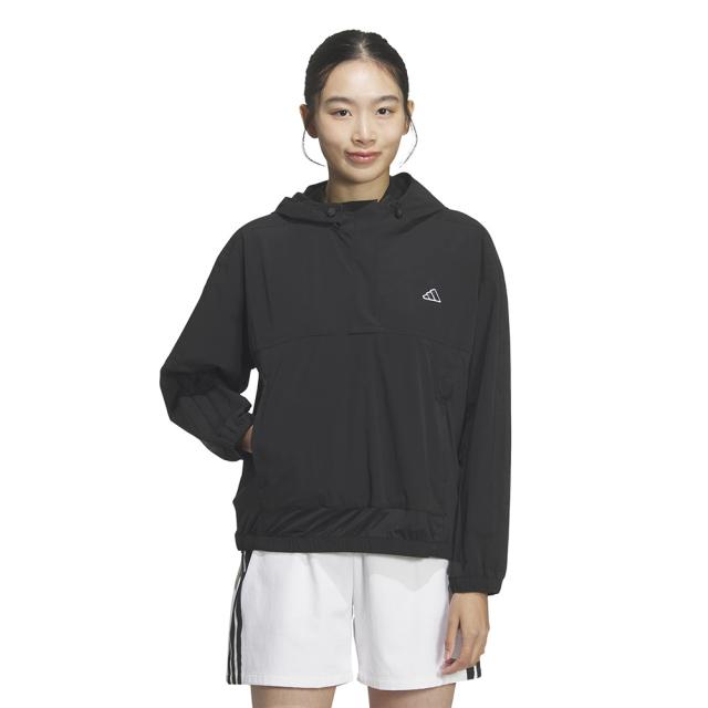 アディダス(adidas)ゴルフウェア スリーストライプス 撥水 ハーフジップ フーディー TT819-KD7201BLK(L…