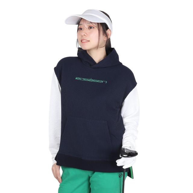 ROSASEN(ROSASEN)ゴルフウェア エアーストレッチ ワッフル裏起毛 半袖パーカー 045-42972-098-24…