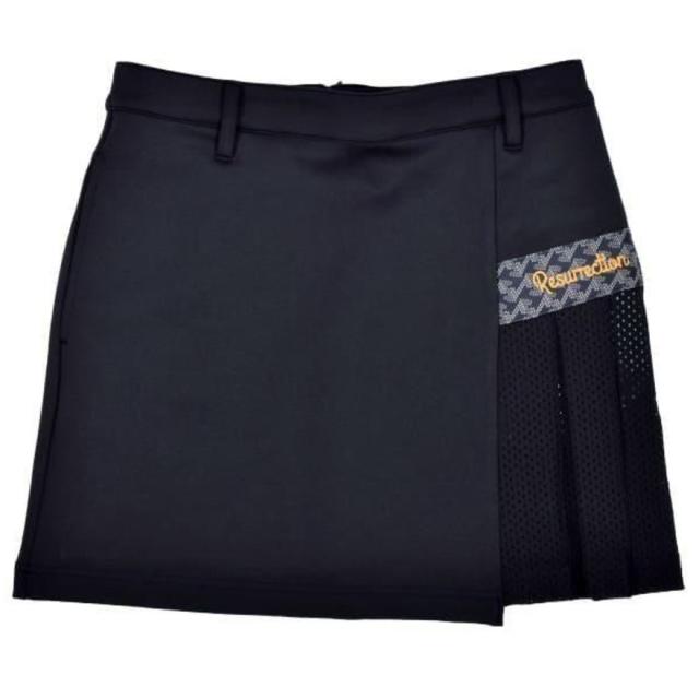 【ポイント5％！5/3 21:00〜22:59限定】レザレクション(Resurrection)ゴルフウェア GM アクセント ラインスカート BF12SK36 BLK(Lady’…
