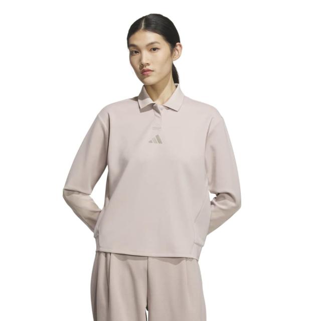 アディダス(adidas)ゴルフウェア ストレッチ 長袖ポロシャツ JWJ89-JM9608 BEG(Lady’s)