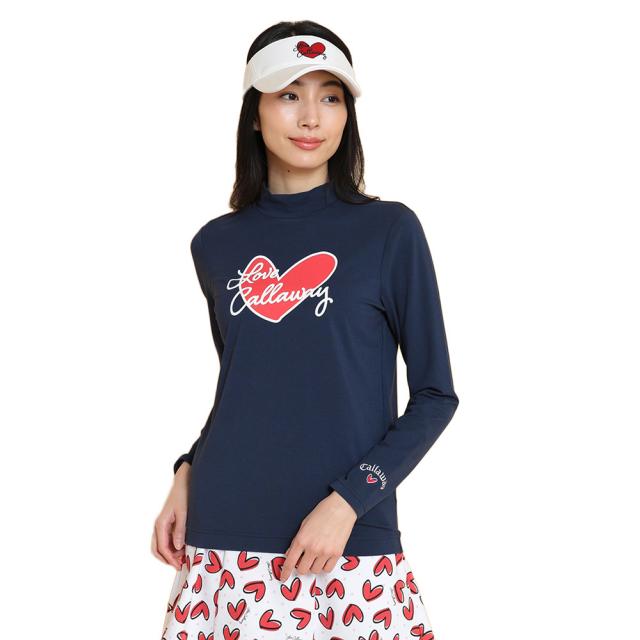 キャロウェイ(CALLAWAY)ゴルフウェア ラブキャロウェイ 長袖 モックネックシャツ C25133220-1120(Lad…