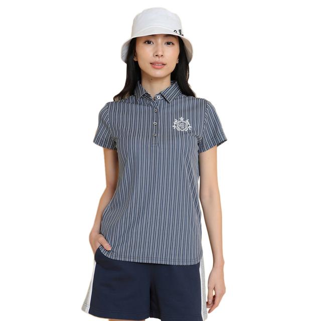【ポイント5％！2/23 21:00〜22:59限定】キャロウェイ(CALLAWAY)ゴルフウェア ストライプ 半袖シャツ C25134205-1120(Lady’s)