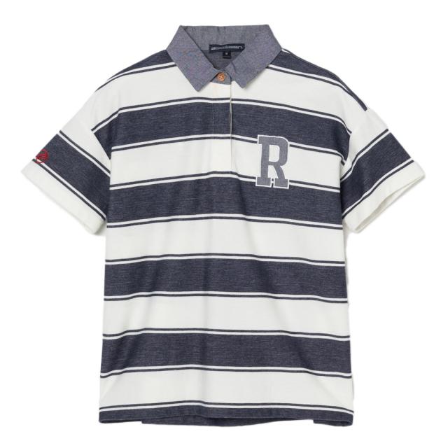 ROSASEN(ROSASEN)ゴルフウェア 鬼鹿の子 ボーダー 半袖ポロシャツ 045-23243-25SS-098(Lad…