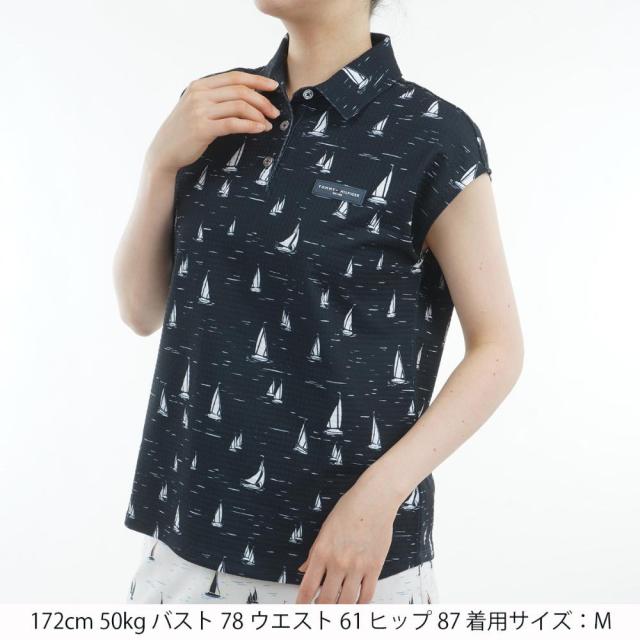 トミーヒルフィガーゴルフ(TOMMY HILFIGER GOLF)ゴルフウェア UVカット 半袖 ヨットプリント フレンチスリ…_1