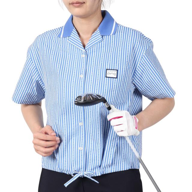 ピン(PING)ゴルフウェア 速乾 シアサッカー 半袖シャツ 622-5111300-110(Lady’s)